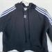 Adidas Tops | Adidas Black Cropped Hoodie | Color: Black/White | Size: Xs