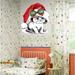 The Holiday Aisle® Kitten Santa Claus Wall Decal Vinyl in Green/Red/White | 10 H x 10 W in | Wayfair CDC265898F104402981F5A3E206E5DF4