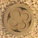 Nichols Bros. Stoneworks Gothic Quatrefoil Stepping Stone Concrete in Gray | 1 H x 11.75 W x 11.75 D in | Wayfair GNSSGQ-AG