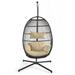 Dakota Fields Porch Swing w/ Stand Wicker/Rattan in Black | 77.5 H x 38 W x 38 D in | Wayfair 13B2A58C7ACA4070A08AEEA6A6DB199C