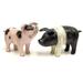 Rosalind Wheeler 2 Piece Engle Bamboo Root Pigs Figurine Set in Black/Pink/White | 7 H x 10 W x 4 D in | Wayfair 7705552DE82E4F8C80494C3164F59C86