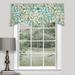 thomasville at home Floral Cotton Scalloped 52" Window Valance in Cream/Blue/Green 100% Cotton in White | 18 H x 52 W x 0.25 D in | Wayfair