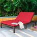 Latitude Run® Eckford Outdoor PE Rattan, Steel Chaise Lounge - 2-Person Wicker/Rattan in Red | 35 H x 50 W x 81 D in | Wayfair