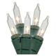 LiteSource 64153 - 5' 15 Light Green Wire Clear Battery Operated Miniature Christmas Light String Set