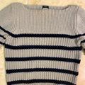 J. Crew Sweaters | Gray Striped J.Crew Sweater | Color: Gray | Size: M