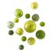 WORLDLY GOODS TOO 14 Piece Spheres Wall Décor Set Glass in Green/Yellow | 6 H x 60 W x 6 D in | Wayfair 2GA-WALL/LT