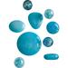 WORLDLY GOODS TOO 9 Piece Stones Wall Décor Set Glass in Blue | 6 H x 66 W x 6 D in | Wayfair GWW-9/S