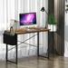 Inbox Zero Modern Desk Metal in Black/Brown | 30 H x 40 W x 20 D in | Wayfair DF33131C974E4FE8A457B79DD244FC90