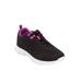 Wide Width Women's CV Sport Eddie Sneaker by Comfortview in Black (Size 7 1/2 W)