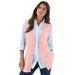 Plus Size Women's Fine Gauge Drop Needle Sweater Vest by Roaman's in Soft Blush (Size L)