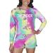 Women's Concepts Sport Oklahoma City Thunder Velodrome Tie-Dye Long Sleeve Top & Shorts Set