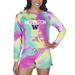 Women's Concepts Sport Washington Huskies Velodrome Tie-Dye Long Sleeve Top & Shorts Set