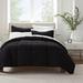 Serta Microfiber 3 Piece Comforter Set Polyester/Polyfill/Microfiber in Black | King Comforter + 2 Shams | Wayfair OZT018DENBLK