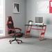 Ebern Designs Bridesdale Gaming Bundle-Cup/Headphone Desk & Reclining Footrest Chair Wood/Metal in Red | Wayfair 86987CCC63AF4F0A80C189E324E86EC7