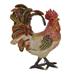 Dakota Fields Big Feng Shui Bejeweled Cloisonne Rooster Figurine Metal in Red/White/Brown | 7.5 H x 6 W x 3 D in | Wayfair