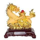 Bungalow Rose Chinese Dragon Statue w/ Coins & Big Ingots Figurine Resin in Yellow | 9 H x 8 W x 5 D in | Wayfair DADFF9ED25B74B968458417F1D224C7D