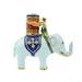 Bungalow Rose Power Elephant w/ a Warrior Figurine Metal in Blue/Orange/White | 4 H x 5 W x 2 D in | Wayfair 7C8A377C782F4043A804E78A64BB8C0F