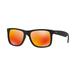 Ray-Ban RB4165 Standard Sunglasses Rubber Black Frame Brown Mirror Orange Lenses 622-6Q-55