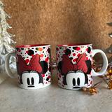 Disney Dining | Disney Minnie Mouse Glitter Mug Polka Dot Set | Color: Black/Red | Size: Os