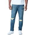 Men's Big & Tall Liberty Blues™ Athletic Fit Side Elastic 5-Pocket Jeans by Liberty Blues in Distressed (Size 54 38)