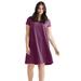 Plus Size Women's A-Line Tee Dress by ellos in Fig (Size 26/28)