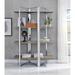 Orren Ellis Aleathia 72" H x 47" W Steel Etagere Bookcase in Brown/Gray | 72 H x 47 W x 19 D in | Wayfair E6BDADC7A68745DC99670AED2C478055