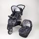 3 Wheeler pram + Carry cot Black - Baby Stroller