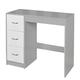 URBNLIVING 3 Drawer Wooden Bedroom Dressing Table (Grey Carcass + White Drawers)