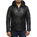 BRANDSLOCK Men Leather Jacket Sheepskin Leather Biker Jacket Timber Tan (M, Black 1)