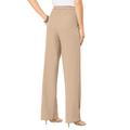 Plus Size Women's Wide-Leg Bend Over® Pant by Roaman's in New Khaki (Size 14 W)