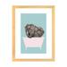 East Urban Home Baby Elephant in Bathtub by Big Nose Work - Graphic Art Print Paper, Wood in Blue/Gray/Pink | 24 H x 16 W x 1 D in | Wayfair
