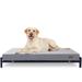 Elevated Indoor/Outdoor Bed with Foam Mattress for Dogs, 48" L X 34" W X 8.5" H, X-Large, Grey / Black