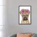 East Urban Home Frida Kahlo Frenchie White by Coco de Paris - Print Canvas, Wood in Brown/Green/Pink | 26 H x 18 W x 1.5 D in | Wayfair