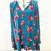 Free People Tops | Euc Free People Oversized Floral Top Blouse Tunic | Color: Blue/Pink | Size: Xs
