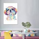 East Urban Home Kiki the Shih Tzu by Lisa Whitehouse - Graphic Art Print Canvas/Metal in Blue/White/Yellow | 60 H x 40 W in | Wayfair