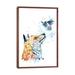 East Urban Home Fox & Chickadee by Lisa Whitehouse - Graphic Art Print Canvas, Wood in Blue/Green/White | 26 H x 18 W x 1.5 D in | Wayfair