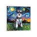 East Urban Home Schnauzer Night by Aja Trier - Painting Print Canvas in Blue/Gray/Green | 18 H x 18 W x 1.5 D in | Wayfair