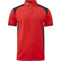 Texstar PS07 Herren Stretch Pikee Hemd mit Drei Knöpfen, Größe S, Rot