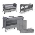 Innovations Ms 630405 - Reisebett und Kinderbett, 2-in-1, zwei Höhen, Wickelauflage und Moskitonetz, faltbar und tragbar, Unisex, Dunkelgrau