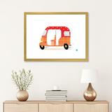 East Urban Home Rickshaw - Print Paper/Metal in Green/Orange/White | 24 H x 32 W x 1 D in | Wayfair DDEF8DCC783B4C64B8F89DB9BA99F8E3