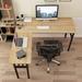 Inbox Zero Reversible L-Shape Desk Wood/Metal in Black | 29.5 H x 55 W x 55 D in | Wayfair 2812A763D9DF4DFBA7541CD8C7EC86EC