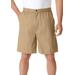 Men's Big & Tall Knockarounds® 8" Full Elastic Plain Front Shorts by KingSize in True Khaki (Size XL)