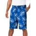 Men's Big & Tall Hibiscus Print 8" Swim Trunks by KS Island in Royal Blue Hibiscus (Size L)