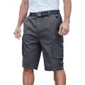 Men's Big & Tall 12" Side Elastic Cargo Short with Twill Belt by KingSize in Carbon (Size 2XL)