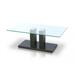 Orren Ellis Beccaro Pedestal Coffee Table Wood/Glass in Black/Brown | 17.7 H x 23.6 W x 43.3 D in | Wayfair EBC726847EFE4216BCBBCCAB9A3EDED7