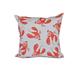 Beachcrest Home™ Ludwig Lobster Fest Coastal Outdoor Square Throw Pillow Polyester/Polyfill blend in Orange | 16 H x 16 W x 6 D in | Wayfair