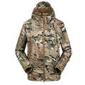 Haobing Men's Outdoor Softshell Jackets Waterproof Windproof Breathable Tactical Camouflage Fleece Coat with Hood (Camo #4, CN M)