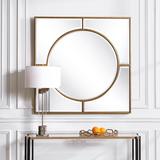Birch Lane™ Carlbrook Stanford Glam Accent Mirror 48.0 H x 48.0 W x 1.75 D, Glass in Gold | 48" H X 48" W X 1.75" D | Wayfair