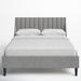 Joss & Main Helaina Tufted Low Profile Platform Bed Upholstered/Polyester in Gray | 42.5 H x 63.5 W x 86 D in | Wayfair