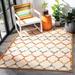 Orange/White 79 x 0.28 in Indoor Area Rug - Red Barrel Studio® Dellora Geometric Ivory/Orange Area Rug Polypropylene | 79 W x 0.28 D in | Wayfair